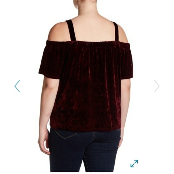 New Velvet Cold Shoulder Plus Size Top Breathless - Picture 3 of 3